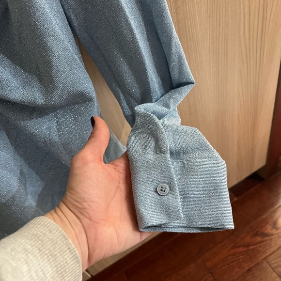 NWT ZARA OPEN DETAIL RUCHED TOP BLUE SIZE XS 4437/040/406 - Picture 7 of 9